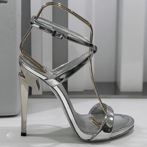 giuseppe zanotti BNIB mirrored silver ⚡️ heels - Picture 8 of 13